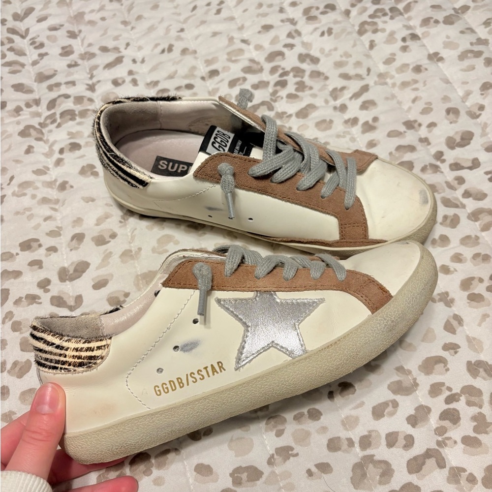 Golden Goose Superstar Sneakers with Silver Star!! NOT AUTHETIC!!
